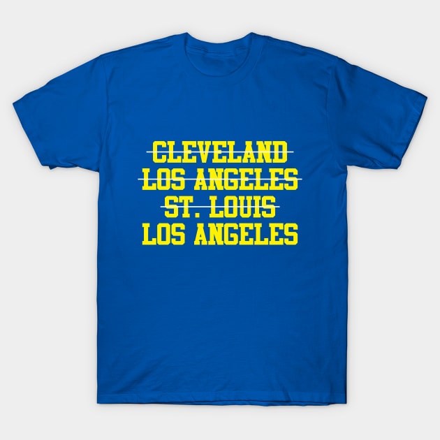 Cleveland Los Angeles St. Louis Los Angeles Football T-Shirt by GloopTrekker